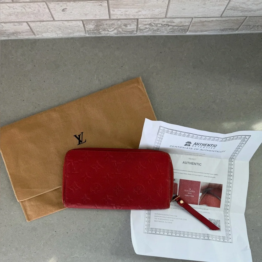 Authentic Louis Vuitton Empriente Red Wallet with COA and dustbag and box - Picture 1 of 12